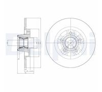 Rear Brake Disc Delphi BG9113RSC Fits Mercedes Nissan Renault Citan NV250 Solid
