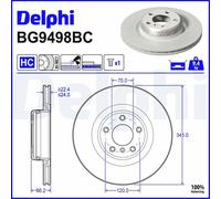 Rear Brake Disc Delphi BG9498BC Fits BMW 1 Series 2 Series 3 Series Vented