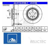 Fits ATE 24.0112-0156.1 Brake Disc UK Stock