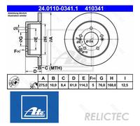 ATE 24.0110-0341.1 Brake disc