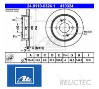 Fits ATE 24.0110-0324.1 Brake Disc UK Stock