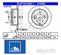 Rear Brake Disc for KIA:SOUL,CERATO,II 2 58411-2K300