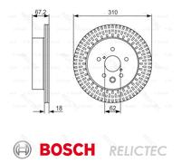 2x Brake Discs Pair Vented Rear 310mm 0986479615 Bosch Set 4243130290 4243130330