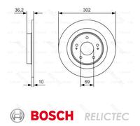 2x Brake Discs Pair Solid fits MITSUBISHI OUTLANDER Mk3 2.0 Rear 2012 on 4J11
