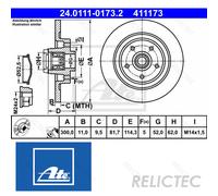 ATE 24.0111-0173.2 Brake disc