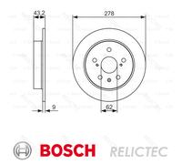 Rear Brake Disc for Suzuki Fiat:SX4,SEDICI 71768089 71750932 55611-55L01