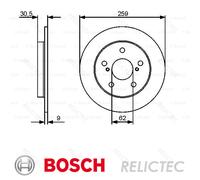 2x Brake Discs Pair Solid fits TOYOTA COROLLA E15, ZRE172 1.8 Rear 07 to 19 Set