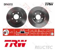 TRW Brake disc FORD DF4372 1223540,1223543,1253727 Brake rotor,Brake discs,Brake rotors 1253728,1320347,1373360,1468946,1501061,1501068,1575733
