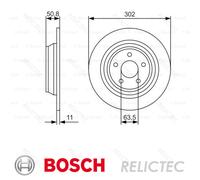Bosch Brake Discs Pair fits Ford Mondeo Estate/Wagon TDCi|TDCi ECOnetic - 2.0 -