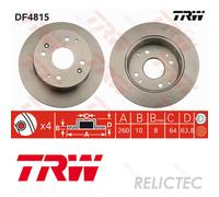 Rear Brake Disc Honda:ACCORD VI 6 42510-S1A-E10 42510-SL5-J00 42510-SL5-950