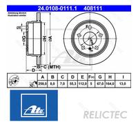 Rear Brake Disc MB:414,W168,VANEO,A A1684230212 1684230212