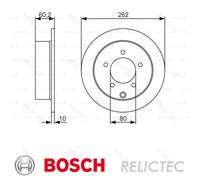 2x Brake Discs Pair Solid Rear 262mm 0986479A41 Bosch Set MN116332 4615A119 New