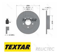 TEXTAR 92092103 Brake Disc Rear Fits Chevrolet Zafira Opel Astra Combo Vauxhall