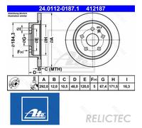 ATE 24.0112-0187.1 Brake disc