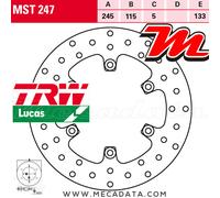 TRW Lucas Brake disc MST247, rigid
