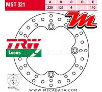 Rear Brake Disc TRW Lucas MST 321 Honda CR 125 R (JE01) 1994
