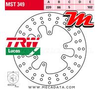 Rear Brake Disc TRW Lucas MST 349 Yamaha XT 600 H, N (2KF/2NF) 1988