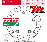 TRW Brake Discs, Rear Type Approved, Fixed