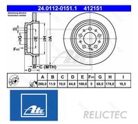 Fits ATE 24.0112-0151.1 brake disc VOLVO T. S60/S80/V UK Stock