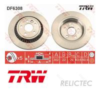 TRW Brake disc Vented DF6308 Brake rotor,Brake discs VOLVO,XC60 (156)