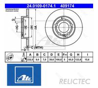 Brake discs VW POLO 1.2 24.0109-0174.1