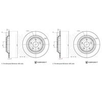 Rear Brake Disc x2 Pcs BLUE PRINT Fits FORD Focus III 1936154