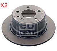 Rear Brake Disc x2 Pcs FEBI Fits BMW E34 34211158576