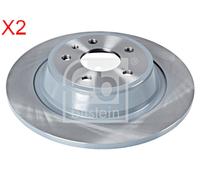 Rear Brake Disc x2 Pcs FEBI Fits FORD Mondeo V Turnier 5202204
