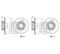 Rear Brake Disc x2 Pcs FEBI Fits FORD Tourneo Custom Transit 1783910