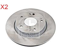 Rear Brake Disc x2 Pcs FEBI Fits HONDA Cr-Z 42510-SZT-G51