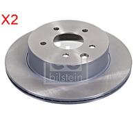 Rear Brake Disc x2 Pcs FEBI Fits NISSAN RENAULT 350 Z Juke Leaf 432003112R
