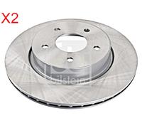 Rear Brake Disc x2 Pcs FEBI Fits NISSAN X-Trail 43206-4CE0A