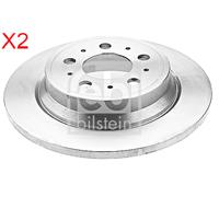 Rear Brake Disc x2 Pcs FEBI Fits VOLVO S60 I S80 V70 II Xc70 9434167