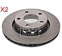 Rear Brake Disc x2 Pcs FEBI Fits VW AUDI Passat A6 Avant B5 B5.5 4B 4B3615601