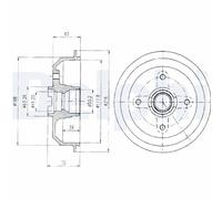 Rear Brake Drum Delphi BF107 Fits Ford Fiesta Braking System