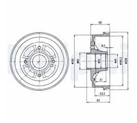 Rear Brake Drum Delphi BF272 Fits Renault Clio Twingo Super 5 9 11 19