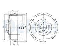 Delphi BF488 Rear Axle Brake Drum Fits Ford Transit Tourneo Connect Mk1