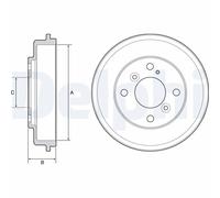 Genuine Delphi BF525 Rear Axle Brake Drum Fits Ford Fiesta Mk6 1535923