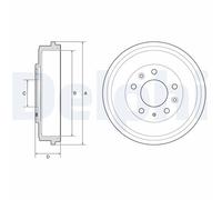 Rear Brake Drum Delphi BF579 Fits Mazda 626 Premacy Braking System