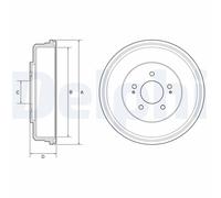 Rear Brake Drum Delphi BF586 Fits Hyundai H-1/Starex H-1 iLoad Braking System