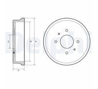 Rear Brake Drum Delphi BF604 Fits Mitsubishi Smart Colt Forfour Braking System