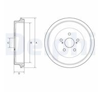 Rear Brake Drum Delphi BF610 Fits Subaru Toyota Trezia Verso S Braking System
