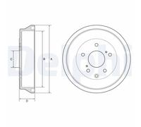 Rear Brake Drum Delphi BF636 Fits Nissan Juke Braking System