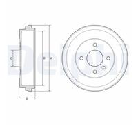 Fits DELPHI BF637 Brake drum BF637 Brake drum rear fits: NISSAN MICRA V 0.9-1.5