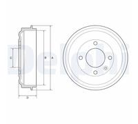 Delphi Rear Brake Drum BF638 - Fits Opel Corsa, Peugeot 208, Vauxhall Corsa