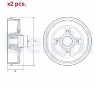 REAR BRAKE DRUM FITS: DACIA LOGAN 1.4 MPI LPG /1.4 /1.6 /1.5 DCI /1.5 DCI /1.