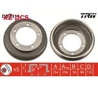 REAR BRAKE DRUM FITS: FORD TRANSIT BUS 2.2 TDCI/2.0 DI /2.0 TDCI /2.4 TDCI/2.