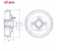 REAR BRAKE DRUM FITS: MITSUBISHI MIRAGE VI HATCHBACK 1.0 /1.2 /1.2/1.0 BIFUEL