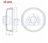 REAR BRAKE DRUM FITS: MITSUBISHI TRITON PICKUP 2.5 DI-D /2.5 DI-D 4WD /2.5 DI