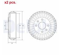 REAR BRAKE DRUM FITS: SMART FORTWO COUPE 1.0 /0.9 /1.0 /0.9 BRABUS /ELECTRIC